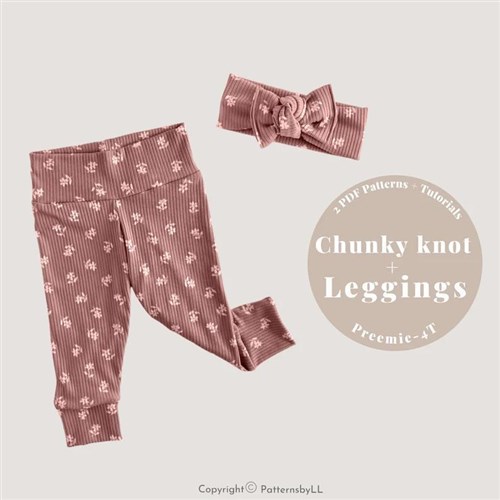Chunky Knot Headband & Legging PDF Clothing Pattern Chunky Knot Headband & Legging PDF Clothing Pattern