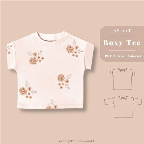 Kids Boxy Tee PDF Clothing Pattern Kids Boxy Tee PDF Clothing Pattern
