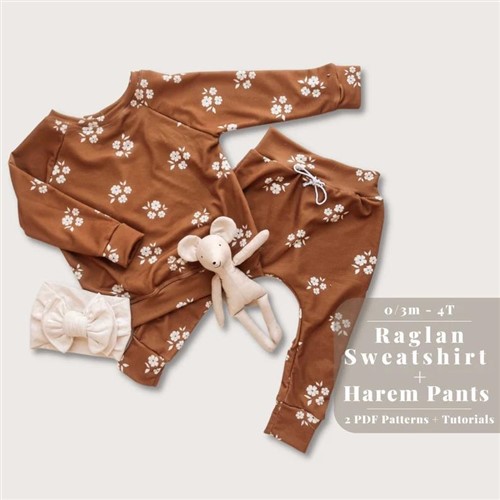 Raglan Sweatshirt & Harem Pants PDF Clothing Pattern Raglan Sweatshirt & Harem Pants PDF Clothing Pattern