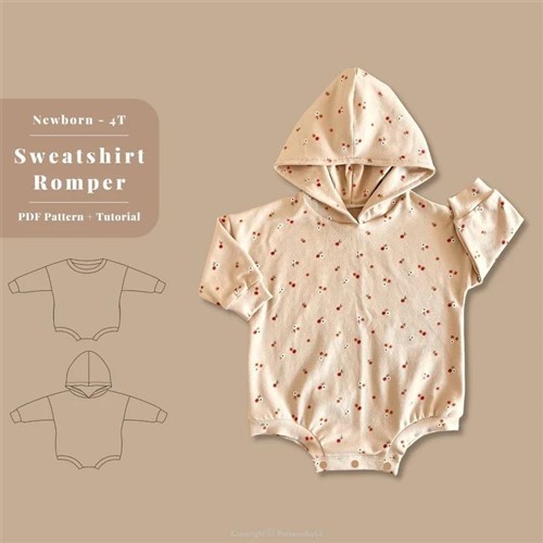 Sweatshirt Romper PDF Clothing Pattern Sweatshirt Romper PDF Clothing Pattern
