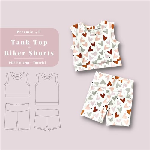 Tank Top & Biker Shorts PDF Clothing Pattern Tank Top & Biker Shorts PDF Clothing Pattern