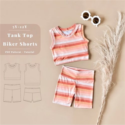 Tank Top & Biker Shorts PDF Clothing Pattern Tank Top & Biker Shorts PDF Clothing Pattern