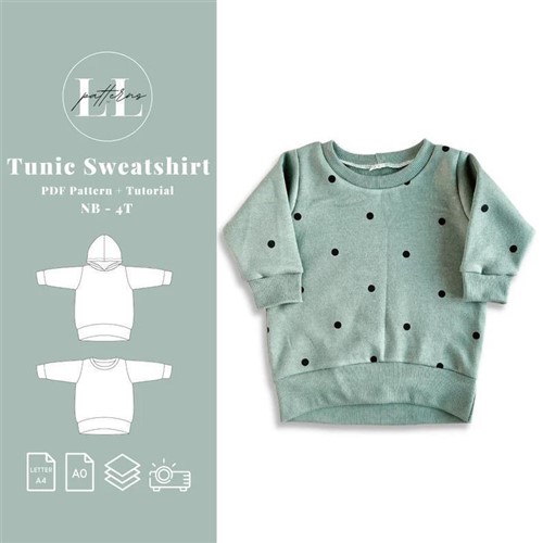 Tunic Sweatshirt PDF Clothing Pattern Tunic Sweatshirt PDF Clothing Pattern