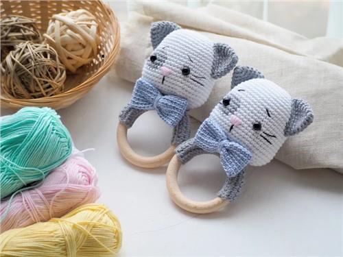 Crochet Cat teetherrattle PDF Sewing Pattern Crochet Cat teetherrattle PDF Sewing Pattern