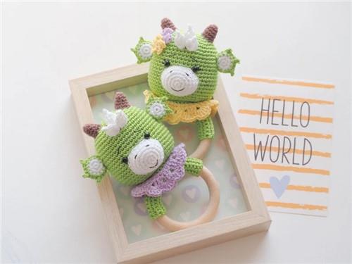Crochet Dino TeetherRattle Crochet Dino TeetherRattle