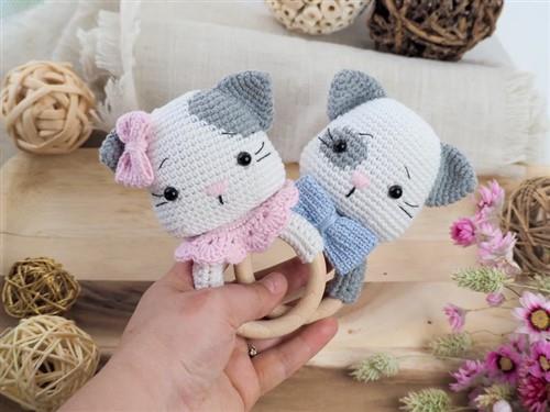 Crochet Cat teetherrattle PDF Sewing Pattern