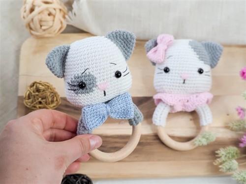 Crochet Cat teetherrattle PDF Sewing Pattern