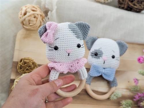 Crochet Cat teetherrattle PDF Sewing Pattern