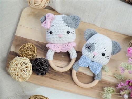 Crochet Cat teetherrattle PDF Sewing Pattern