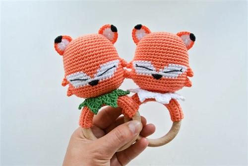 Crochet Fox rattleteether PDF Sewing Pattern