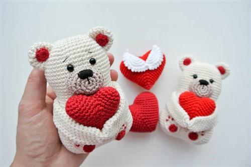 Crochet Valentines Teddy Bear PDF Sewing Pattern