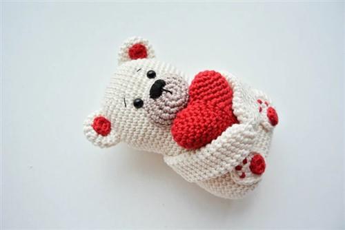 Crochet Valentines Teddy Bear PDF Sewing Pattern
