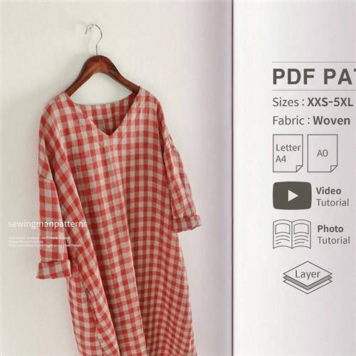 A Line Oversize Dress PDF Sewing Pattern A Line Oversize Dress PDF Sewing Pattern
