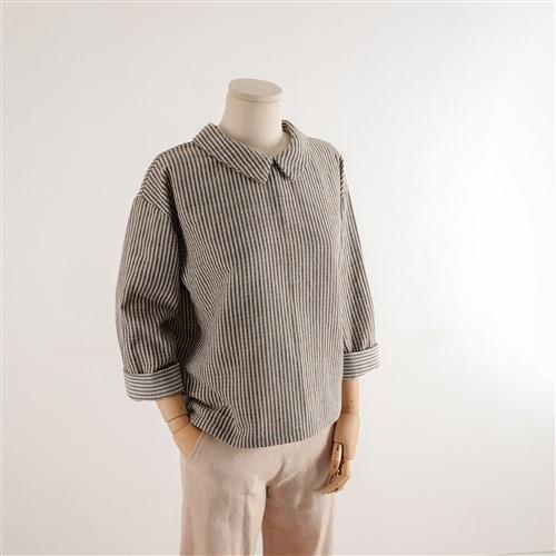 Minimalist Drop Shoulder Collar Back Button Shirt For Women PDF Sewing Pattern