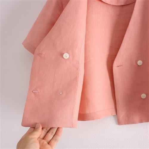 V-Neck Double Breasted Cropped Jacket For Women PDF Sewing Pattern