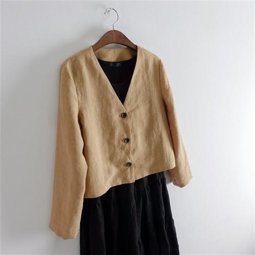 V-Neck Double Breasted Cropped Jacket For Women PDF Sewing Pattern