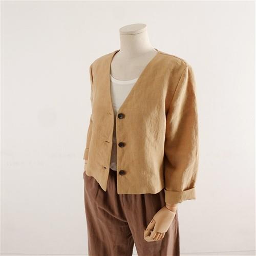 V-Neck Double Breasted Cropped Jacket For Women PDF Sewing Pattern
