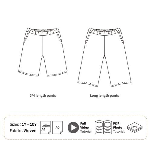 Childs Elastic Pants PDF Sewing Pattern