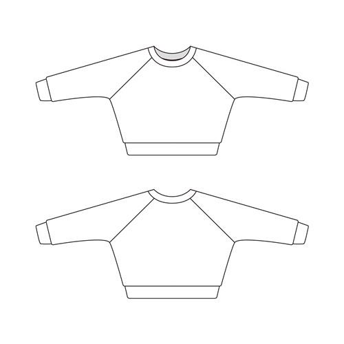 Kid Raglan Sleeve Oversized T-Shirt PDF Sewing Pattern