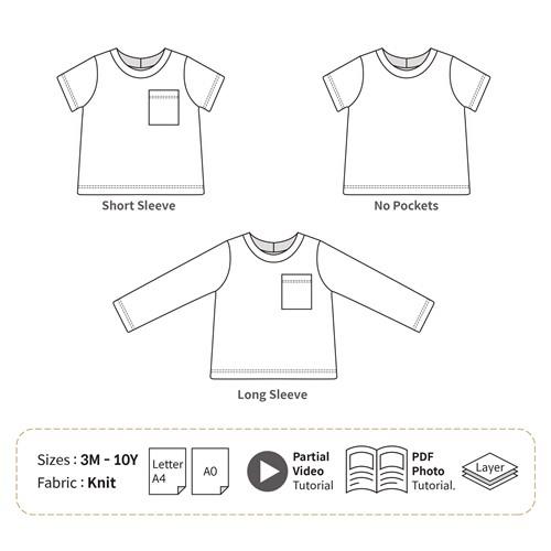Baby Short Sleeve T-Shirt PDF Sewing Pattern