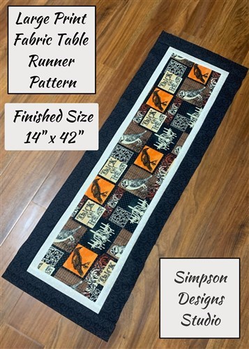 Large Print Fabric Table Runner Pattern PDF Large Print Fabric Table Runner Pattern PDF