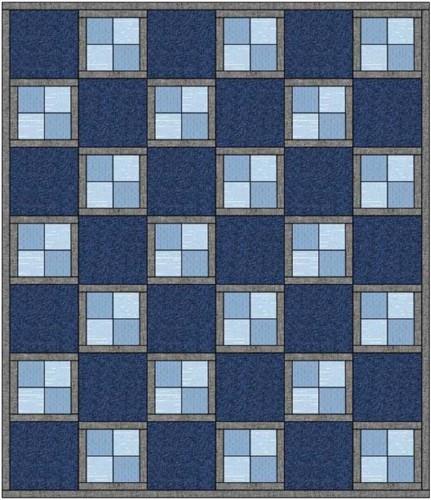 Four Patch Squares Quilt PDF Sewing Pattern