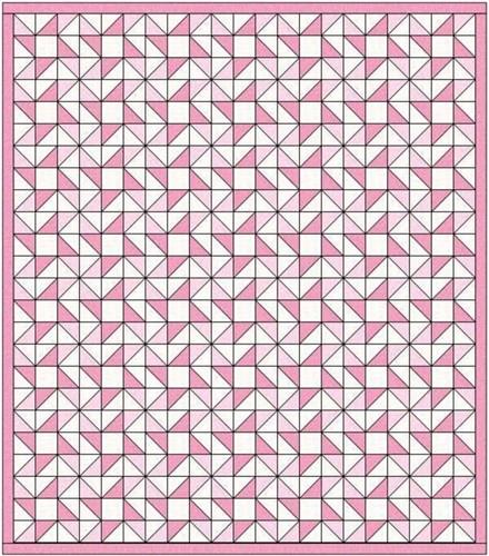 Pink Pinwheels Quilt PDF Sewing Pattern
