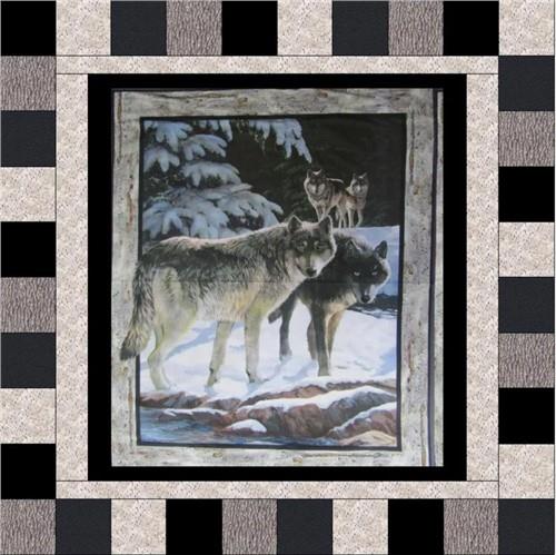 Winter Wolves Panel Quilt PDF Sewing Pattern Winter Wolves Panel Quilt PDF Sewing Pattern