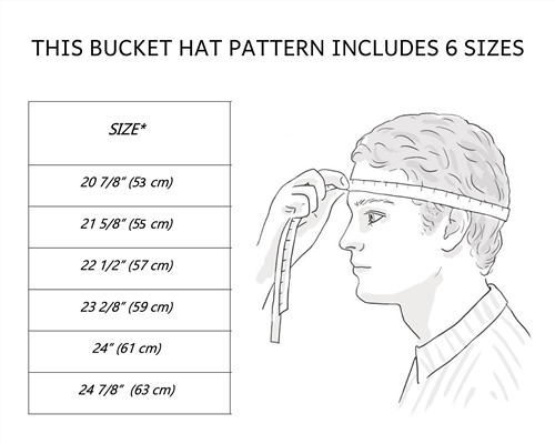 Reversible Bucket Hat PDF Sewing Pattern (6 sizes)