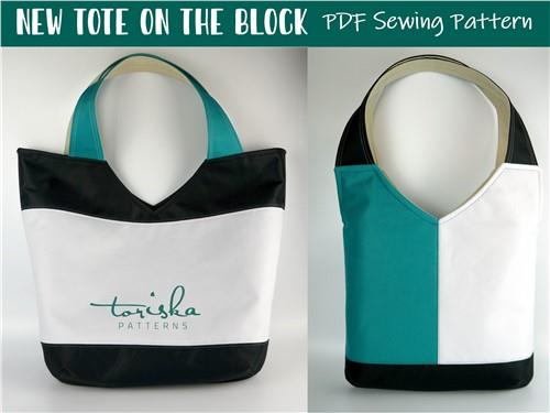 Color Block Tote Bag Sewing PDF Pattern