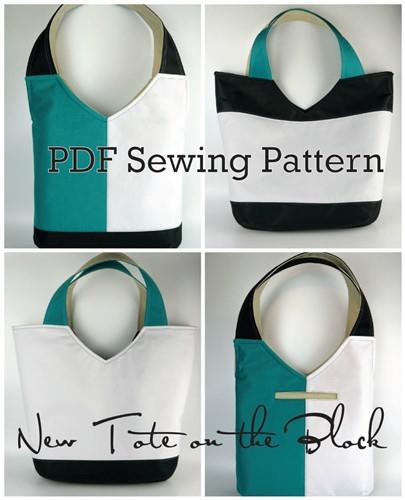 Color Block Tote Bag Sewing PDF Pattern