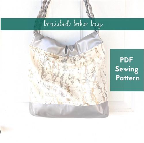 Sewing Pattern Hobo Tote Bag PDF Download plait Handle 