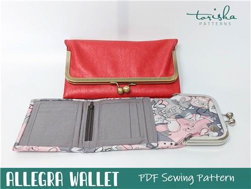 Womens Trifold Wallet Sewing PDF Pattern