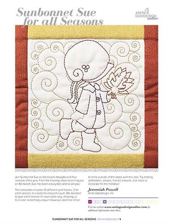 Weekly design set sunbonnet sue seasons