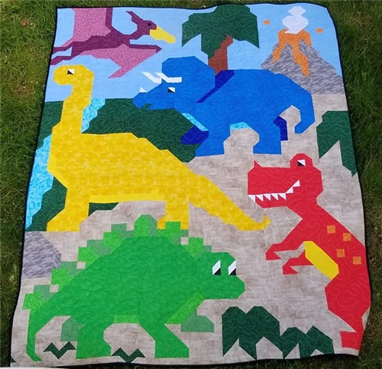 Dinosaur Friends Twin Size Quilt Pattern
