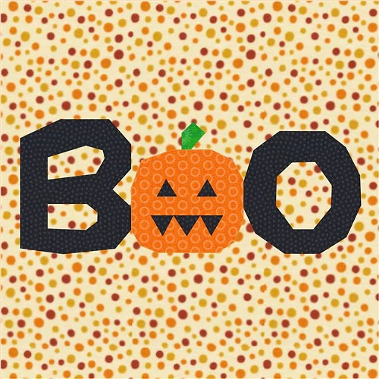 BOO Halloween Quilt Block FPP Pattern