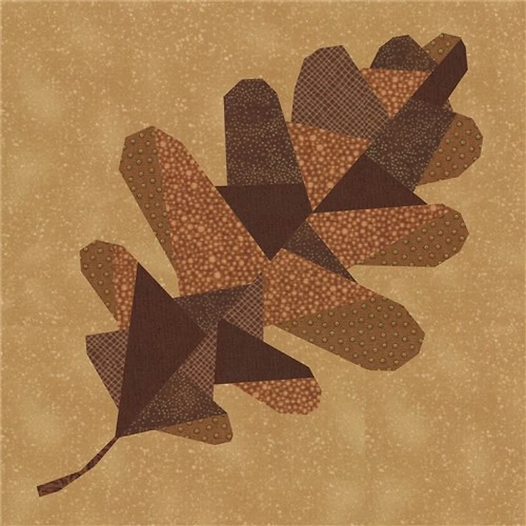 Oak Leaf Quilt Block FPP Pattern