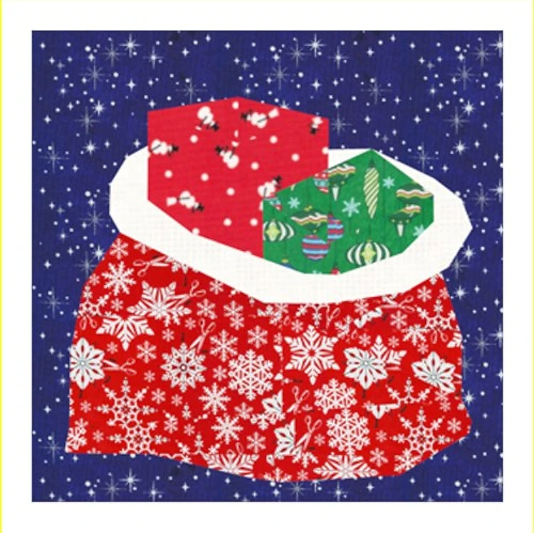 Christmas Sack Quilt Block FPP Pattern