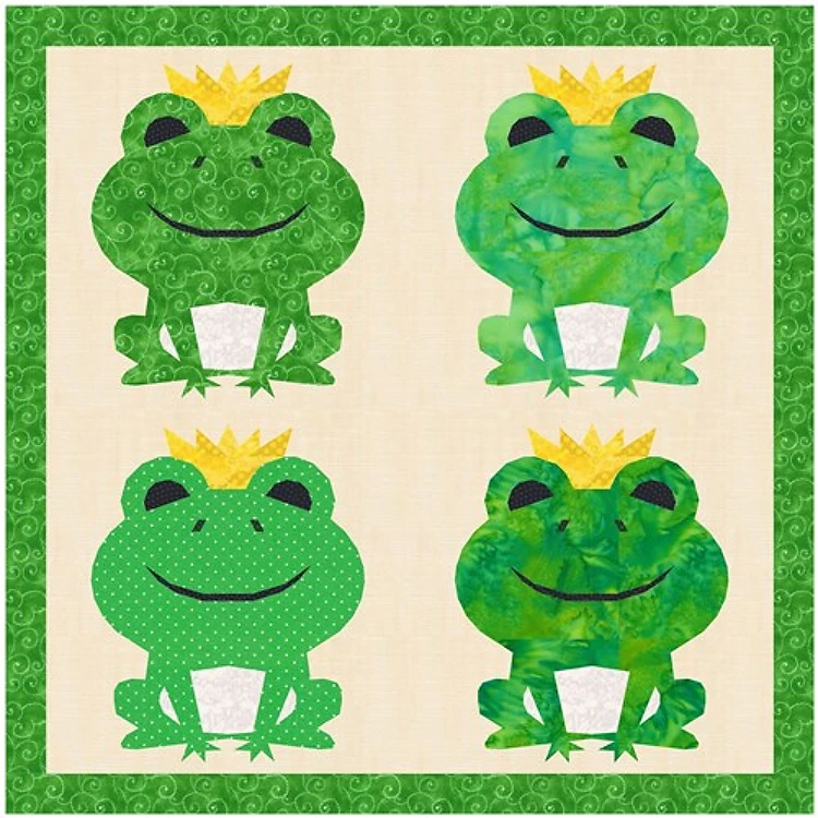 Frog Prince Quilt Block FPP Pattern