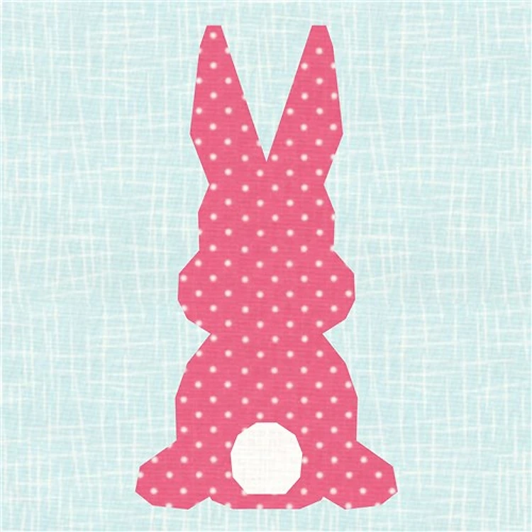 Easter Bunny Rabbit Quilt Block FPP Pattern