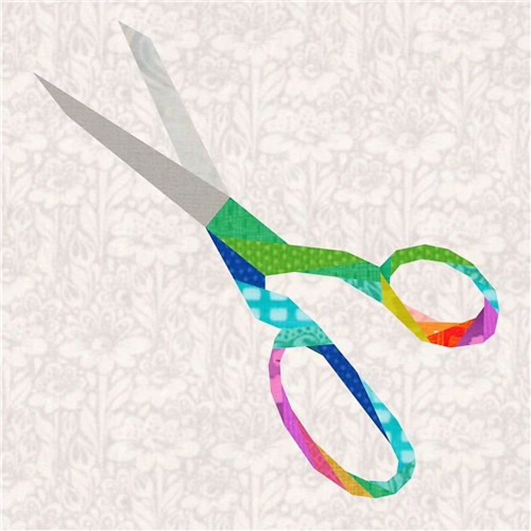 Measure Twice Cut Once Scissors Sewing Notions Quilt Block FPP Pattern