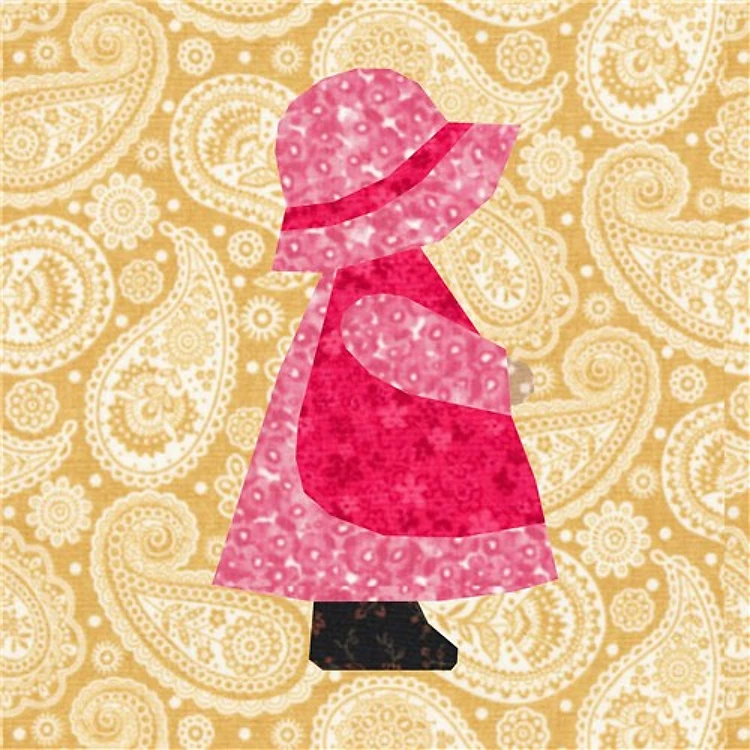 Sue Bonnet Sue Quilt Block FPP Pattern