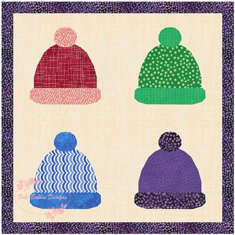 Bobble Hat Quilt Block FPP Pattern