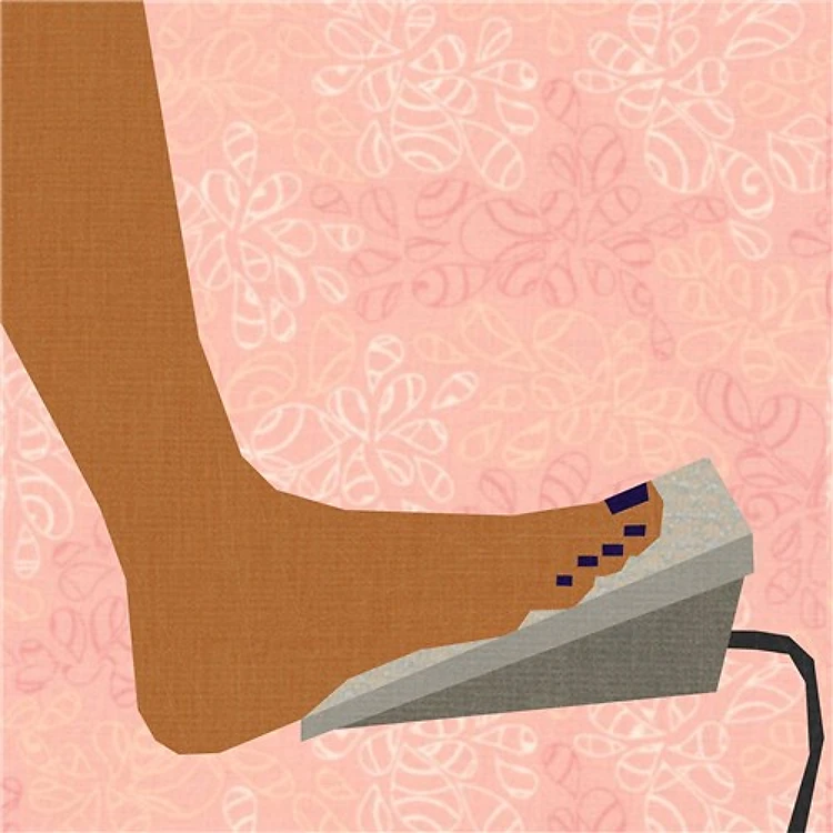 Sewing in Bare Feet Sewing Machine Foot Pedal Quilt Block FPP Pattern