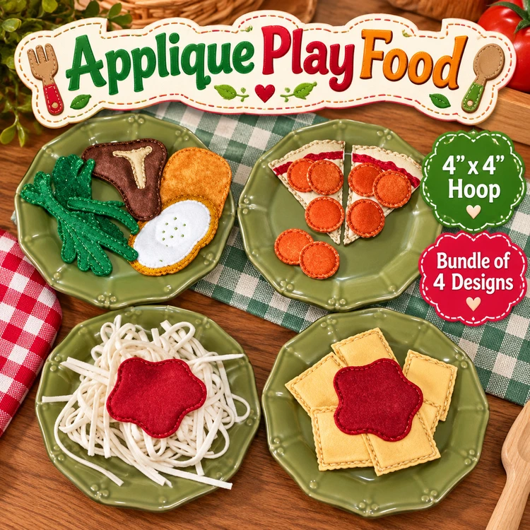 Play Food Dinner Applique