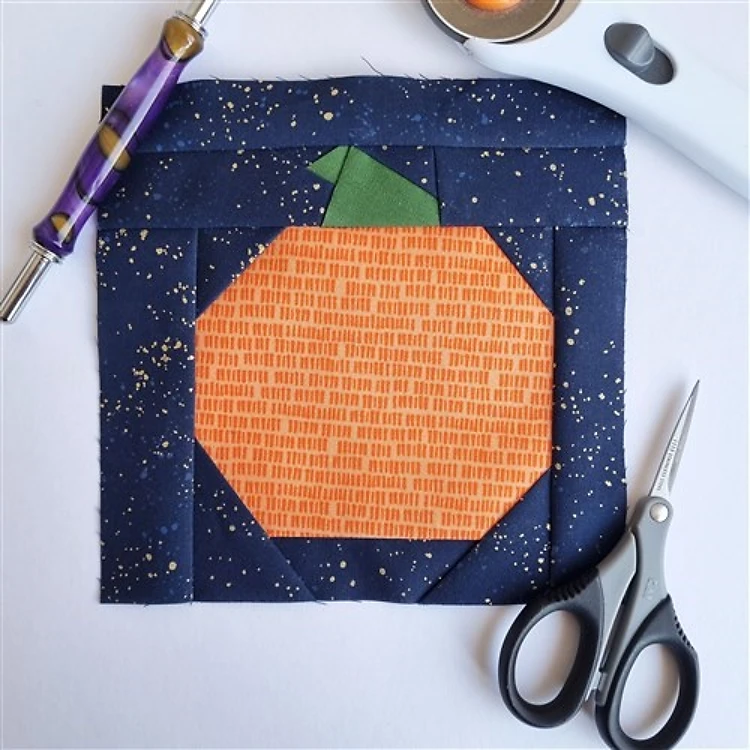 Pumpkin Quilt block FPP Pattern