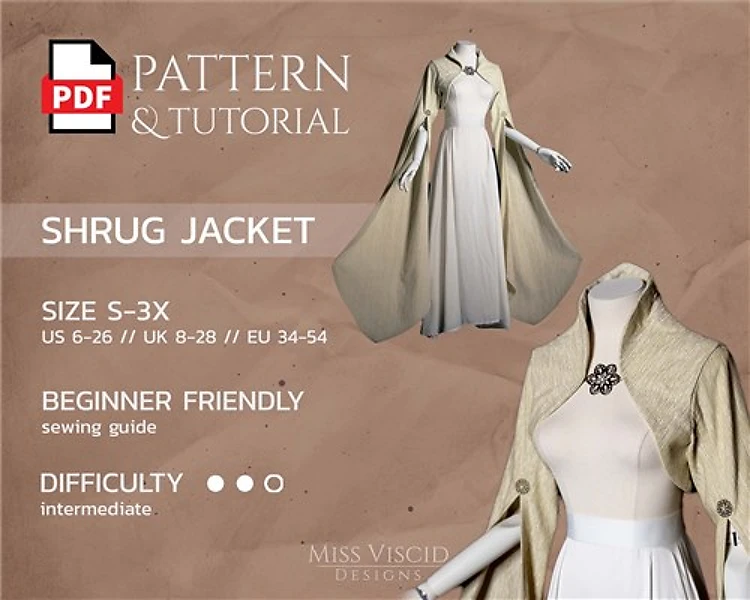 Bolero Jacket For Elf Dress PDF Sewing Pattern