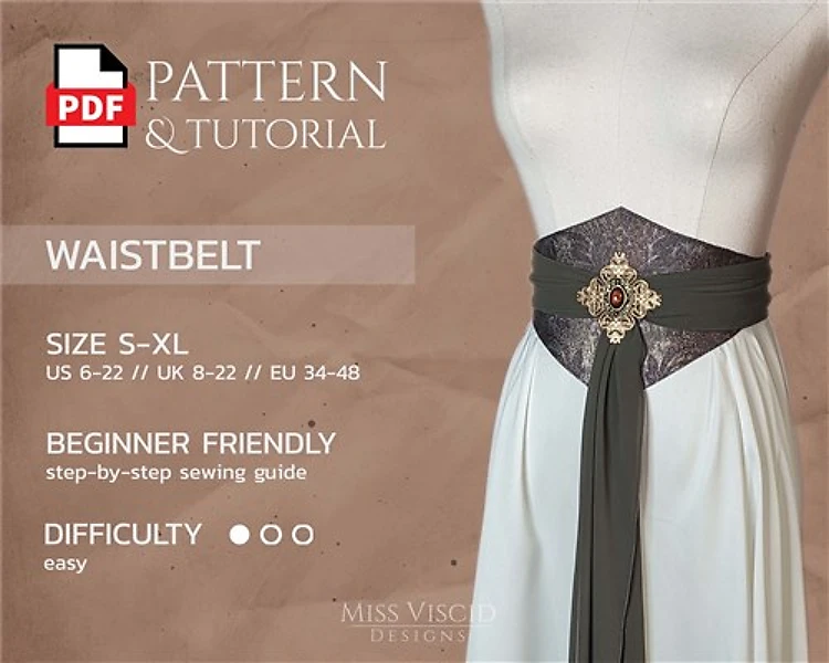 Waist Strap For Fantasy Fairy Dress PDF Sewing Pattern