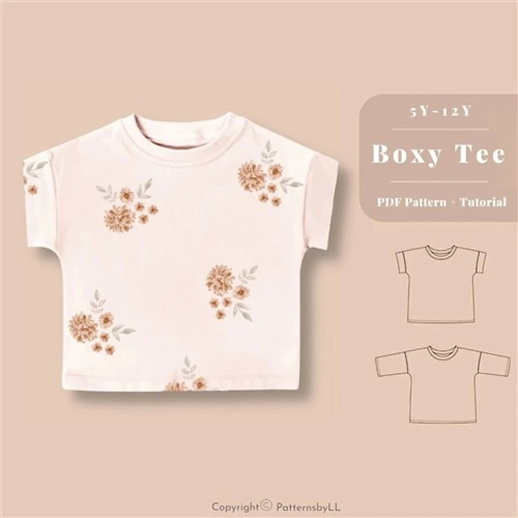 Kids Boxy Tee PDF Clothing Pattern