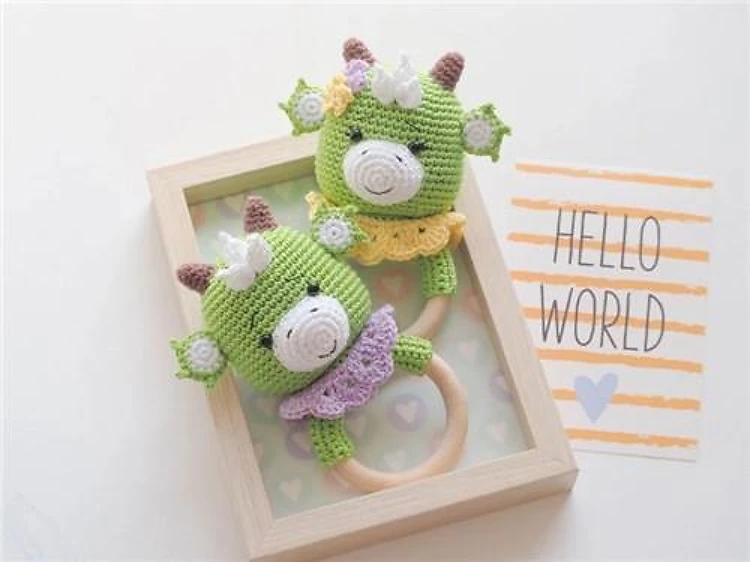 Crochet Dino TeetherRattle